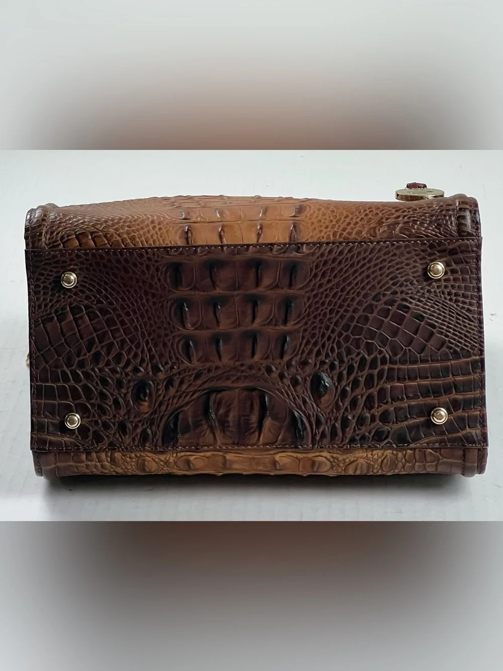 Brahmin Carolina Satchel Pecan Melbourne with Crossbody Strap